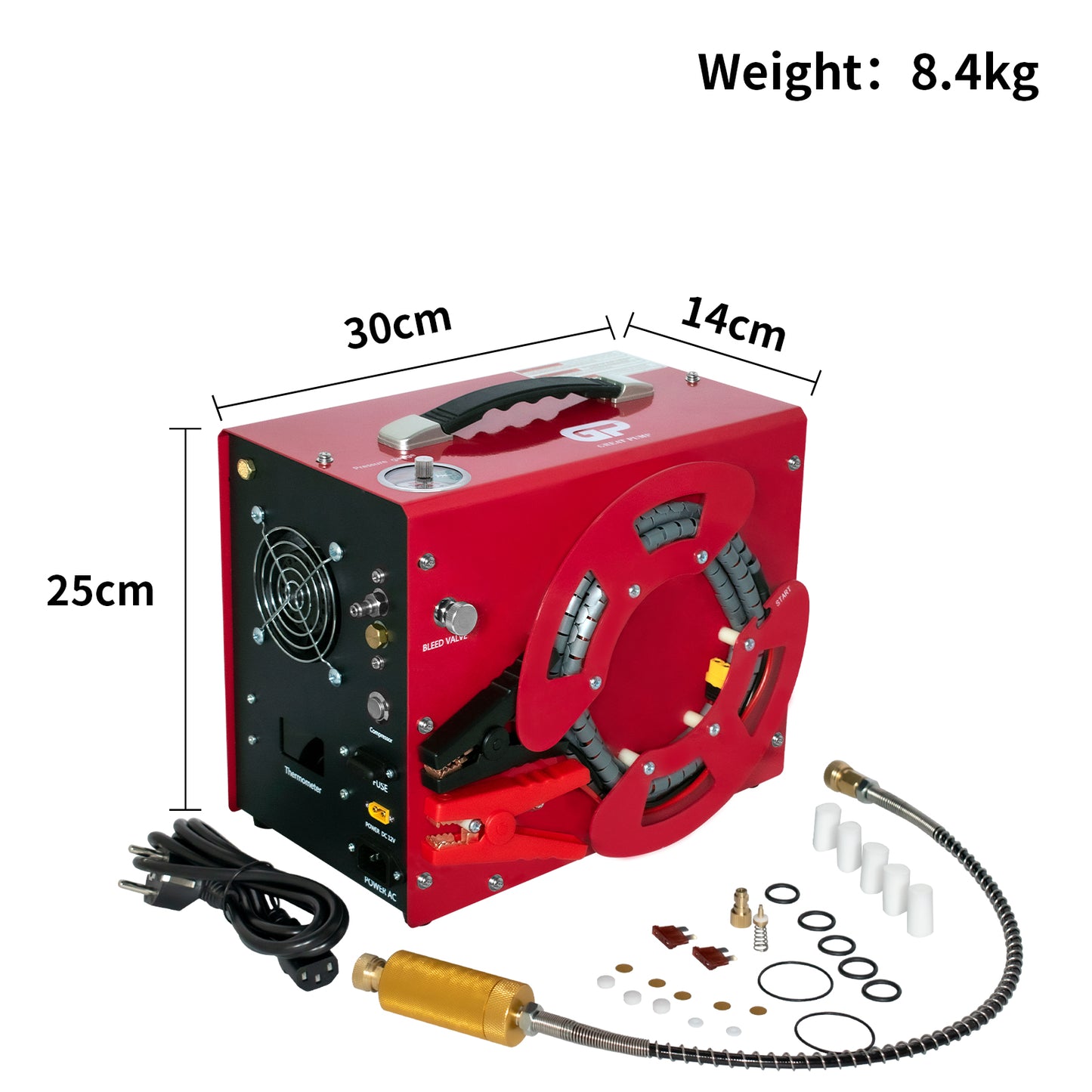 GreatPump TXES062 Portable Pcp Air Compressor,4500Psi/30Mpa High Pressure Air Compressor Paintball Scuba Tank HPA Pump Auto-Stop,Unique Vertical+Wire Spool Design