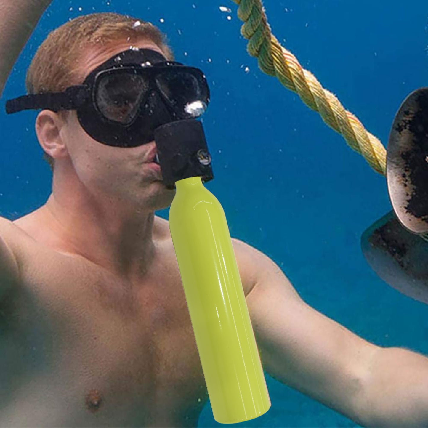 TUXING Mini Scuba Tank, 0.5L Scuba Oxygen Cylinder Scuba Diving Tank, Scuba Diving Equipment Diving Respirator, Scuba Accessories for Underwater Diving Breathe Training(Green)